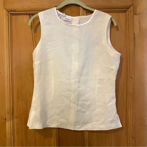 White linen tank top